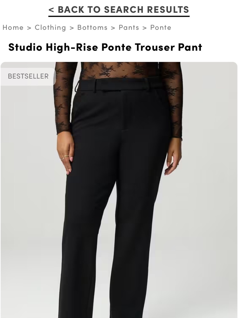 NWT - Torrid Studio High-Rise Ponte Trouser Pant - Black